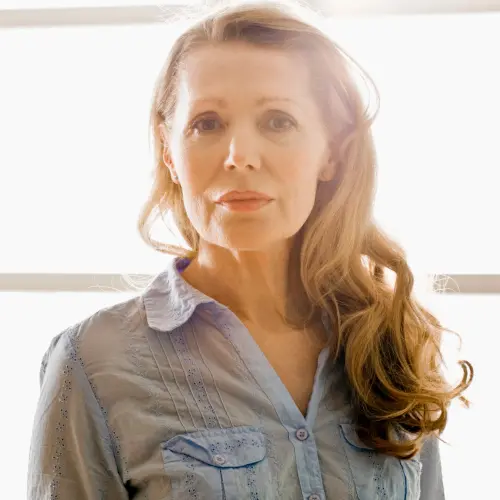 Portrait of serious woman