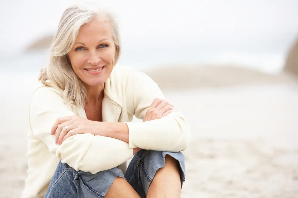 older woman at beach