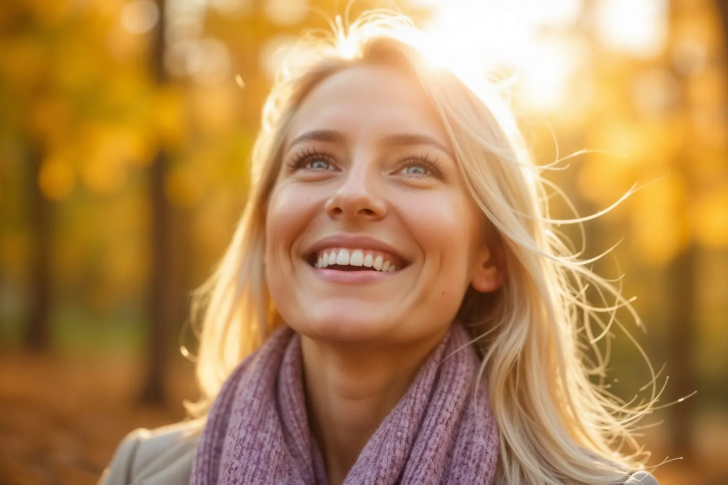 smiling fall woman