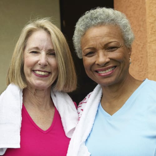 Mature and two senior women