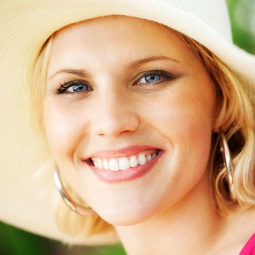 Woman with hat portrait