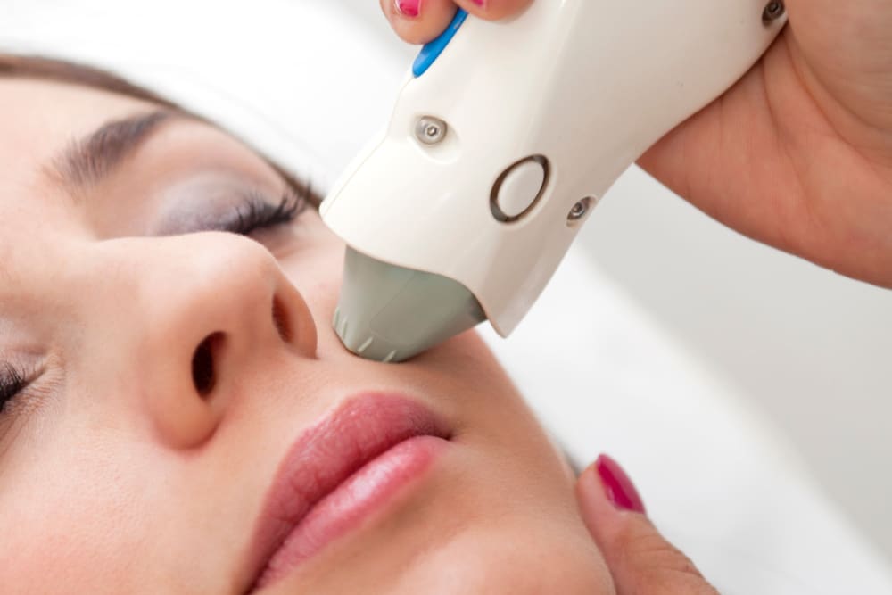 woman face treatment