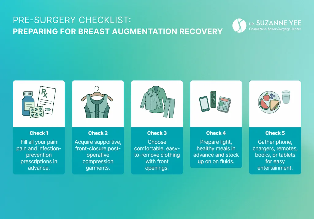 How do you prepare for breast augmentation recovery?